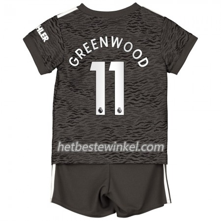 Manchester United Greenwood 11 Voetbaltenues Kind Uit 2020/21 - SS (+ Korte broeken)